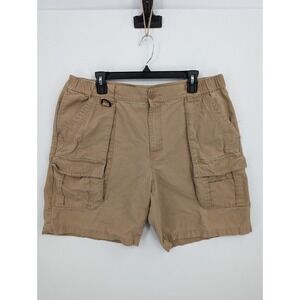 Columbia Men's PFG Style Khaki Canvas Cargo Fishing Hiking Shorts, Large, 9"